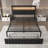 Queen Metal Platform Bed with 2-Tier Storage Headboard, Charging Station, Bed-End Drawer, LED Lights, Easy Assembly, Black-1768503663