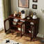 Buffet brun rougeâtre + bois manufacturé + verre