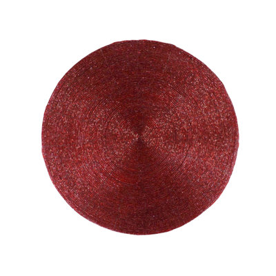 Napperon en perles de verre rouge, ensemble de 4
