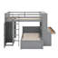Lit mezzanine double avec lit autonome, bureau et garde-robe-986386225