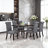 Elegant Dining Table With Nail Head Trim, Curved Legs And Under-table Shelf, 66 Inch