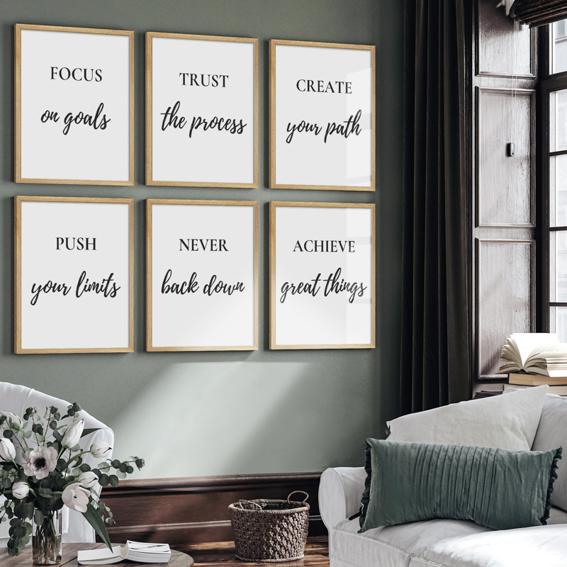 Motivation, art mural encadré, impression sur toile, H 14 po x l 11 po, Naturel