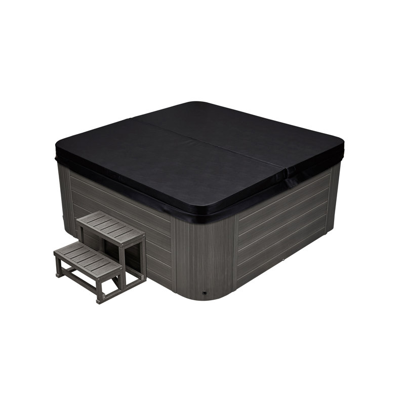 Gray and White 5-Person Luxury Hot Tub with Jets and Ozonator
