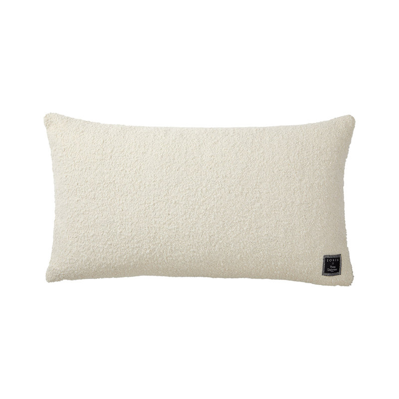 BOUCLETTE Pillow Cover & Insert, Ivory, Rectangle 13"H x 22"W