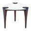 Table de bout 20 po en faux marbre et acier blanc
