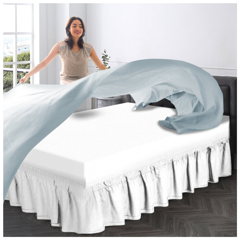 Premium Cotton Blend Plain Dyed Valance Sheet | Soft Durable and Breathable Luxury Bed Sheet for Ultimate Comfort, White