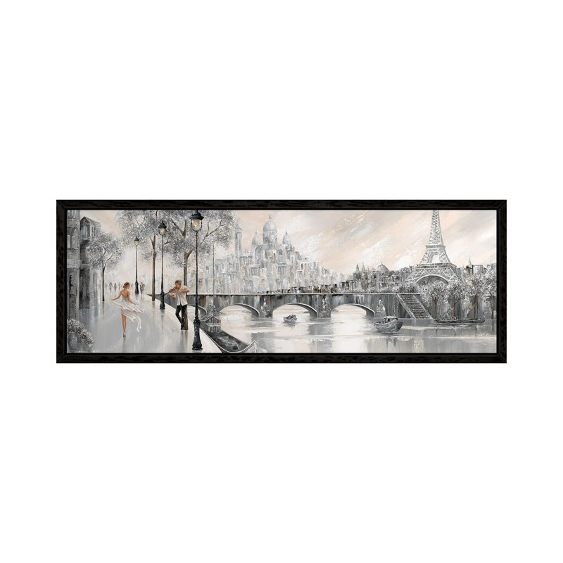 Captured By You, Paris Flair by Isabella Karolewicz - Floater Frame Panoramic Gallery-Wrapped Canvas Giclée on Canvas, Black