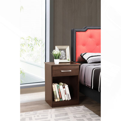 Charmante table de chevet en wengé au design épuré