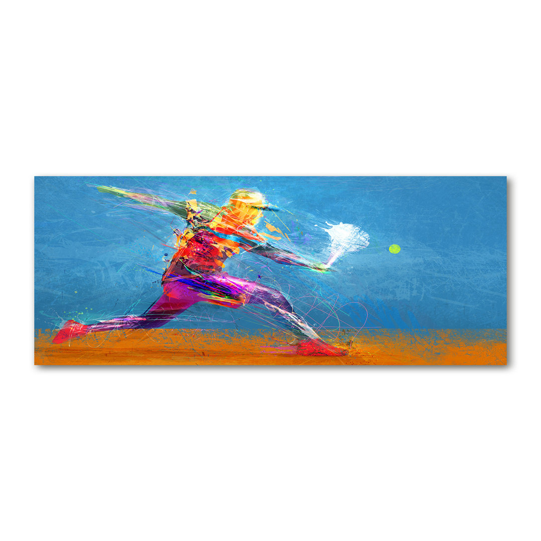 Leinwanddruck - Wandkunst - Drucke auf Leinwand - 125X50 Bildmotiv: Tennisspieler