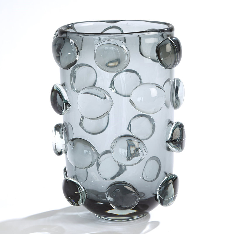 Rondelle Handmade Glass Table Vase, 11.75" H x 7.5" W x 6" D