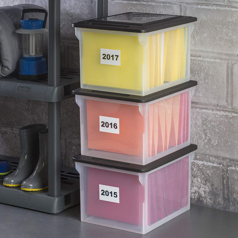 Versatile Clear Organizing Storage File Box w/ Lid