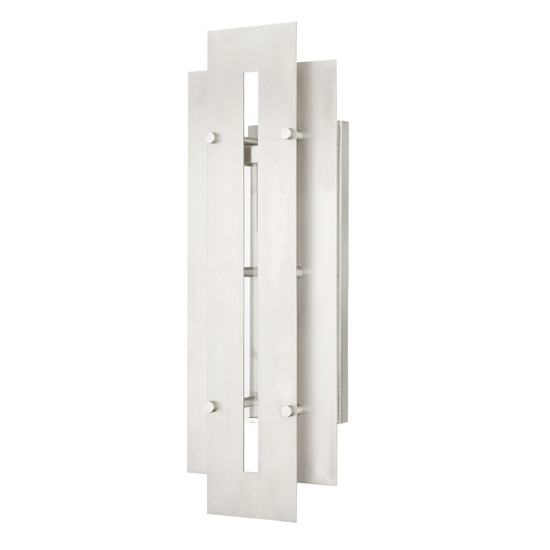 Plafonnier encastré d'extérieur Baynbridge, Nickel brossé, H 22 po x l 8 po x P 4,5 po