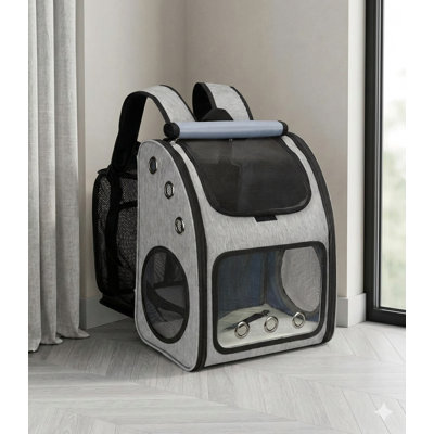 Expandable Pet Carrier Backpack for Cats, Dogs, and Small Animals, Portable Construction, Highly Breathable, Airline-Approved, Ideal for Traveling, Hiking, and Camping