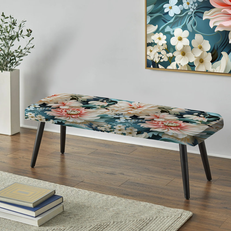 Banc rembourré Plants, Pink And White Paisley Garden Dream