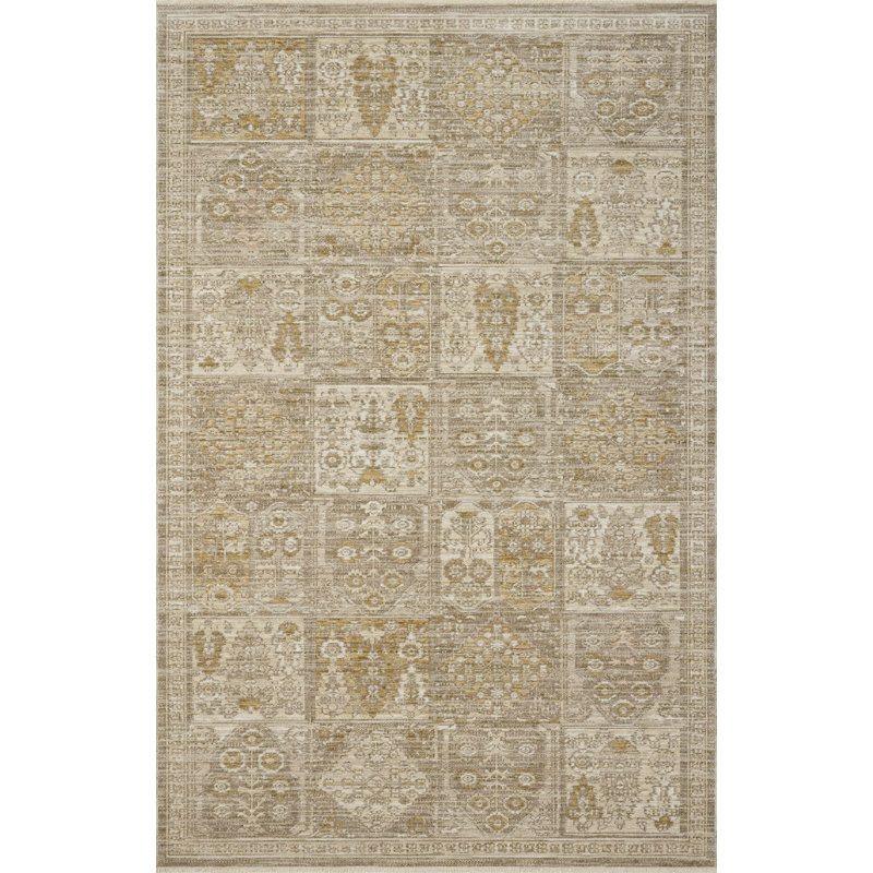 Loloi Elora Mushroom / Ochre Area Rug, Mushroom / Ochre 7'-10" x 7'-10" Round
