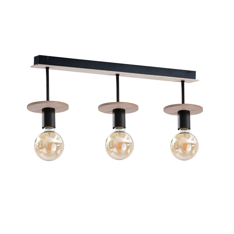 Tallapoosa Semi Flush Mount, Natural/Black