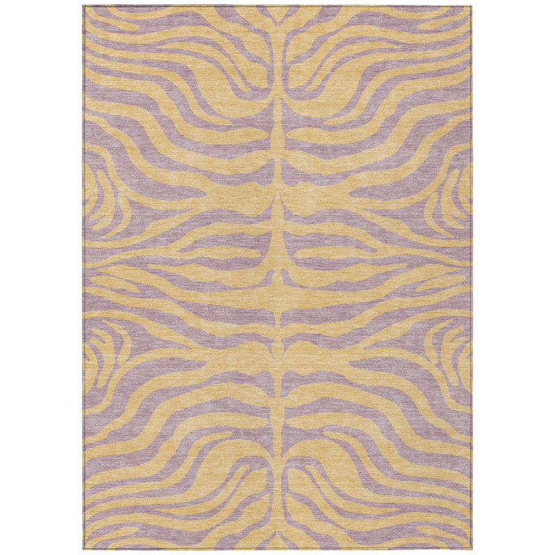 Red Rectangular Synthetic Washable Non-Slip Area Rug 3' x 5'