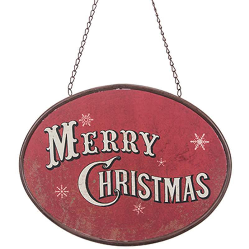Plaque murale en métal Merry Christmas