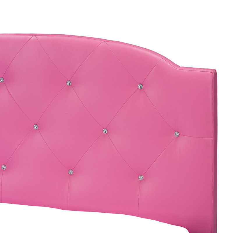 Metabel Vegan Leather Platform Bed, Full, Pink