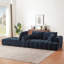 Canapé modulaire 108 po en chenille bleu foncé, conception capitonnée et ressorts ensachés, sans assemblage-118691997-118691999