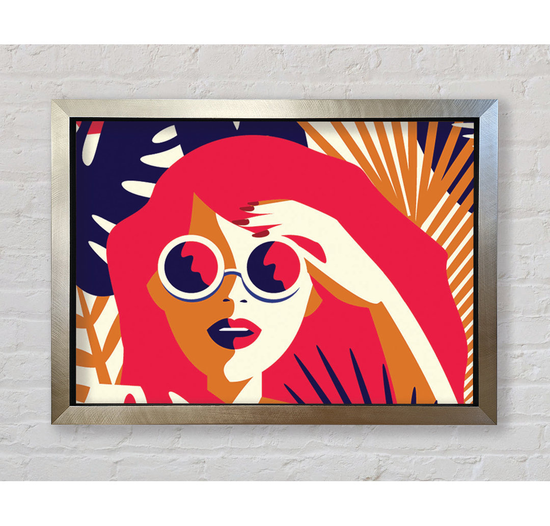 Sunshine Glasses Woman - Einzelner Bilderrahmen Kunstdrucke