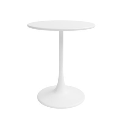 Table de salle à manger ronde en acier et base piédestal Brogel Bistro 24 po pour l'intérieur ou l'extérieur