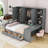 Wooden Daybed With Three Drawers, Shelves and Desk-993555324-993496194