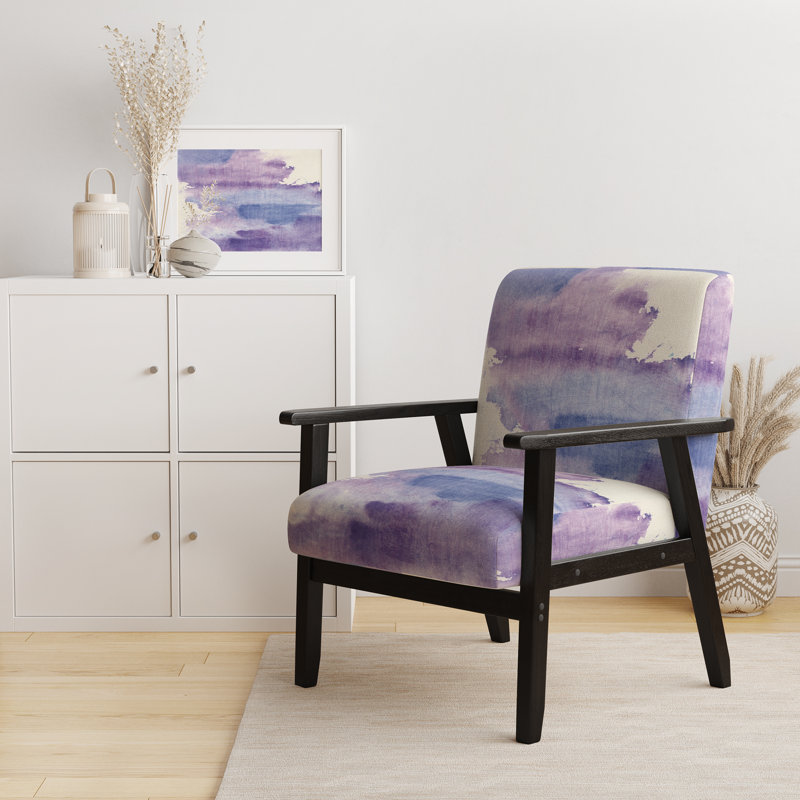 «Gradon - Watercolor Purple Haze I - Fauteuil rembourré d'appoint moderne