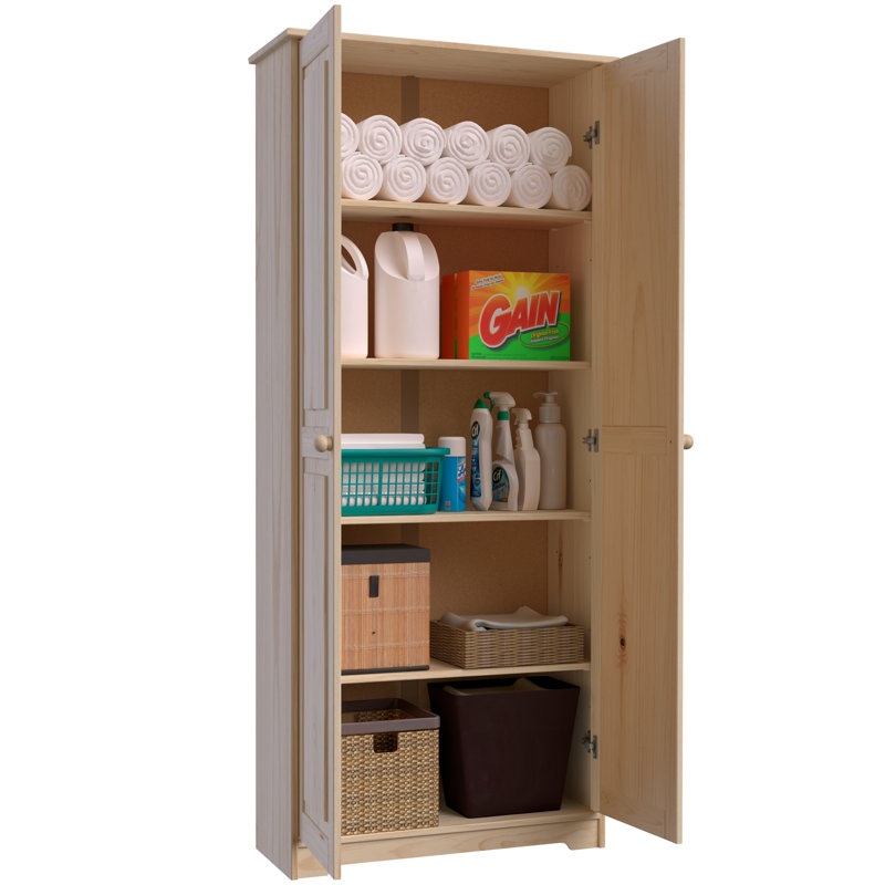 Madalyn Cabinet Pantry 2 Doors with Solid Wood - Elevate your Storage with Charm, Natural