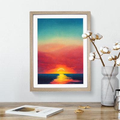XV1022-5158X Watercolour Ocean Sunset No.2 1 Piece Single Picture Frame Painting