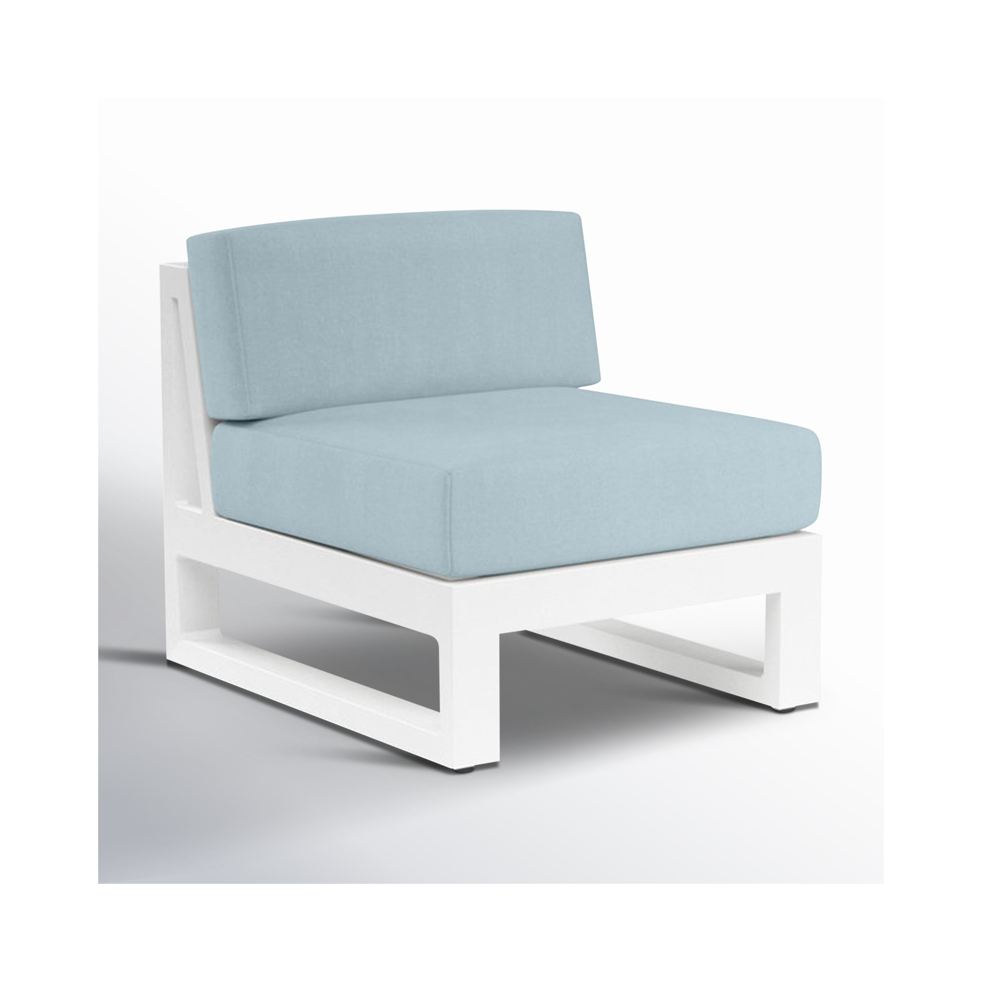 Camela Aluminum Outdoor Armless Lounge Chair , Sunbrella® Cushions Included, Canvas Skyline Sunbrella®