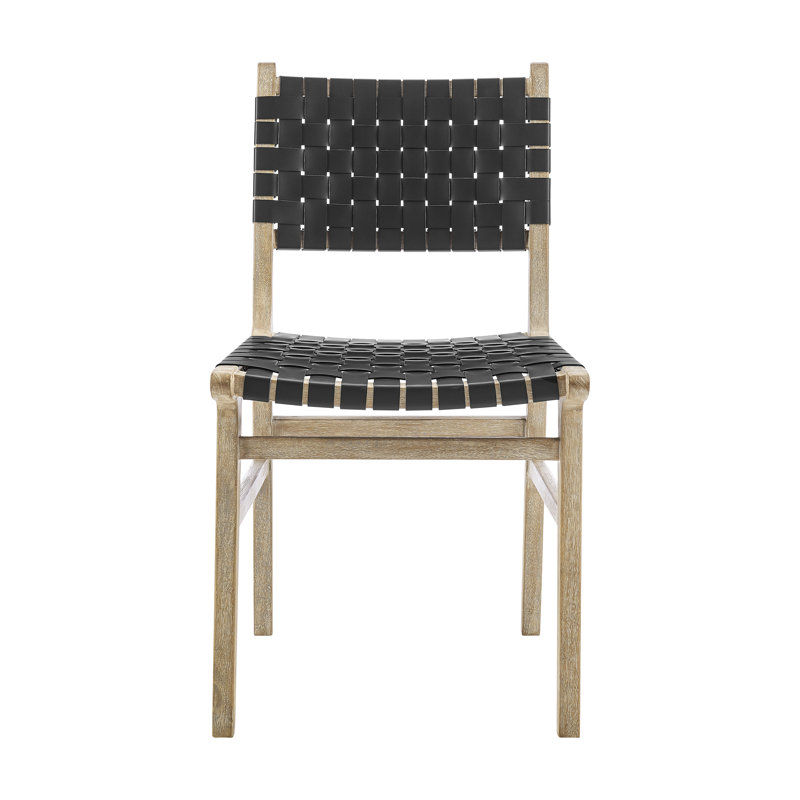 Brazier 19'' H Solid Wood Side Chair, Black/Drift Wood