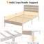 Ensemble de lit de style campagnard rustique 2 pièces Sakari, cadre de lit plateforme en métal 2 pièces avec tête de lit en bois, sommier avec support à lattes en métal robuste, aucun sommier requis-595264972