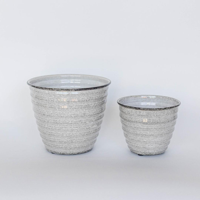 Set Of 2 White Avondale Planters, White