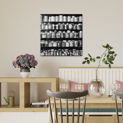 1920S 1930S 1940S Tin Cans And Containers On Shelves Classic Retro Vintage Wall Art