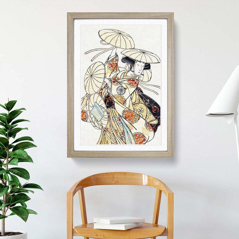 Dancer by Katsukawa Shunsho - Picture Frame Painting Print, 48cm H x 36cm W x 2cm D, Oak Framed