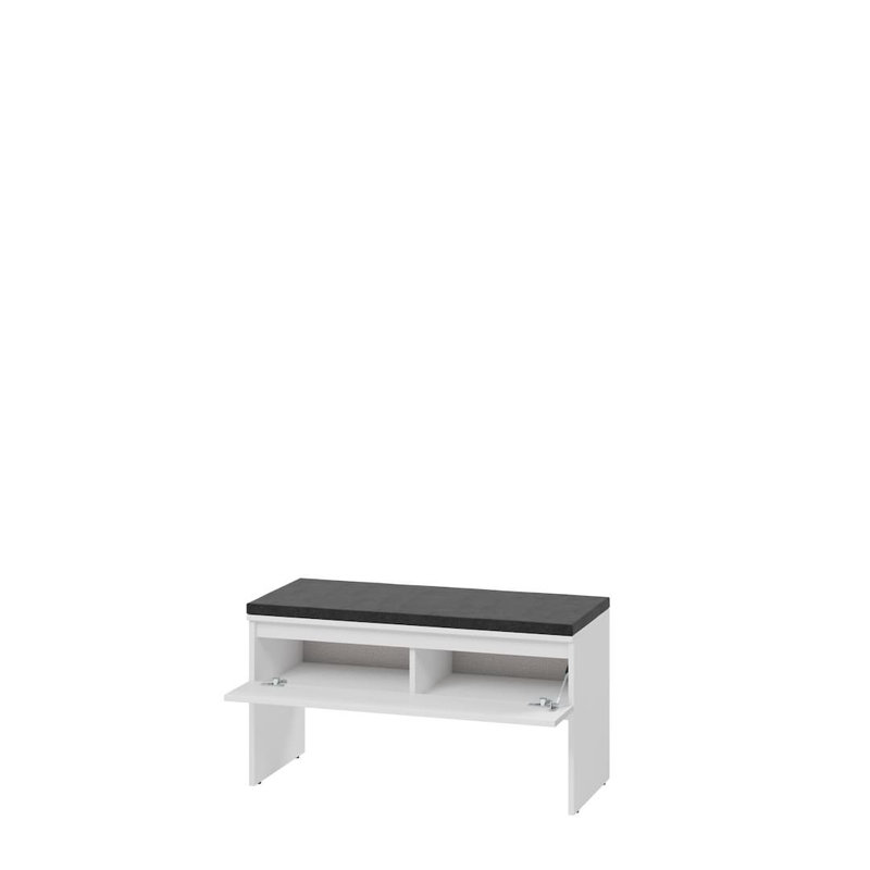 Simply Upholstered Plywood Bench, White, White