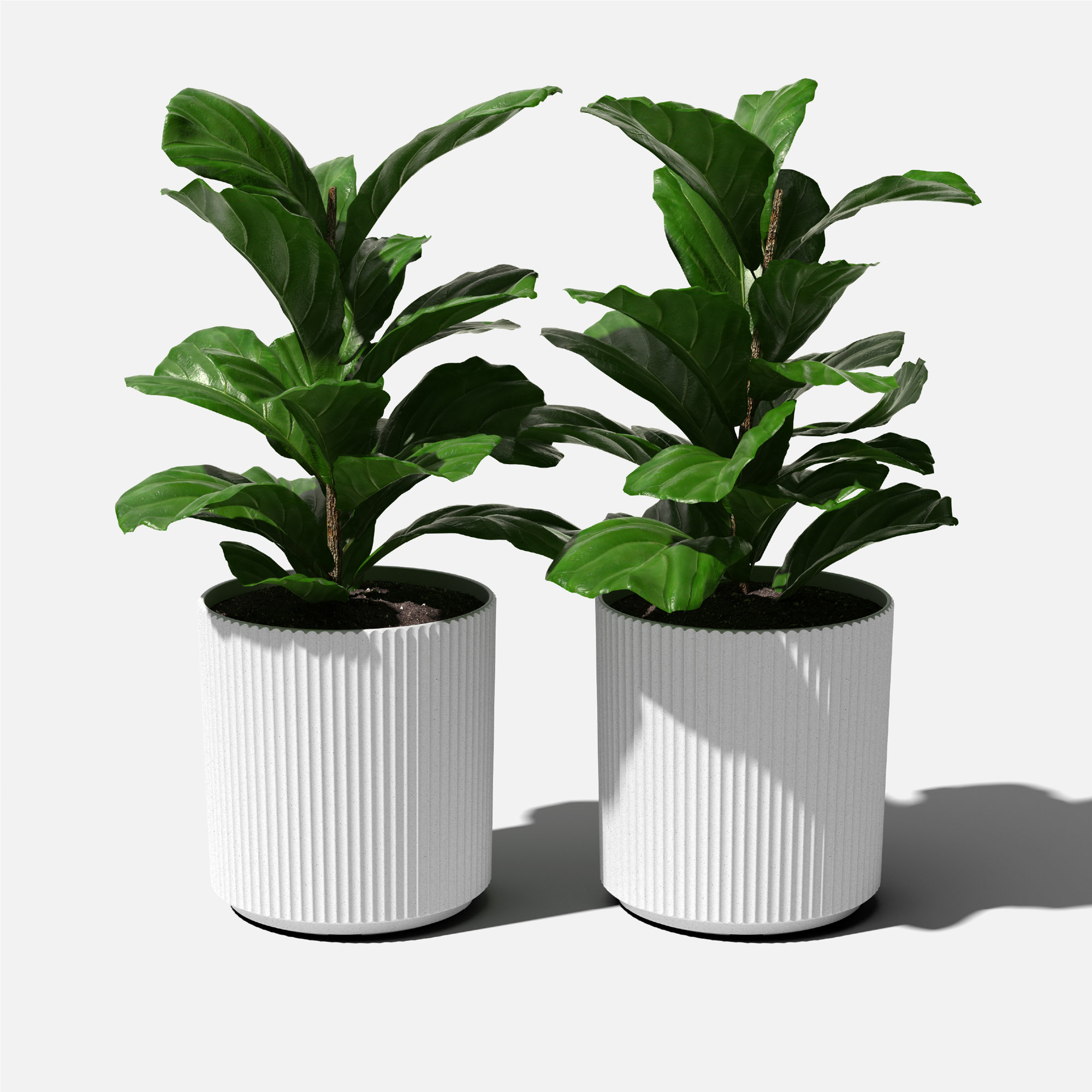 Demi Series Round Planter, 2, White, 19.75" H x 18.5" W x 18.5" D