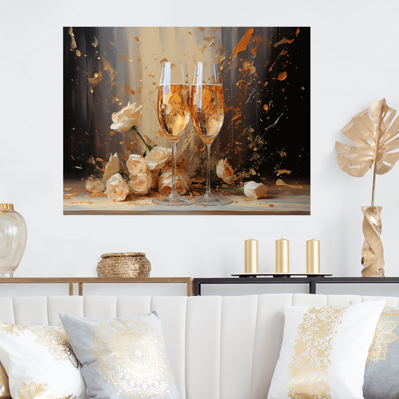 Champagne champagne bulles - Art mural en métal champagne, H 16 po x l 32 po x P 1 po