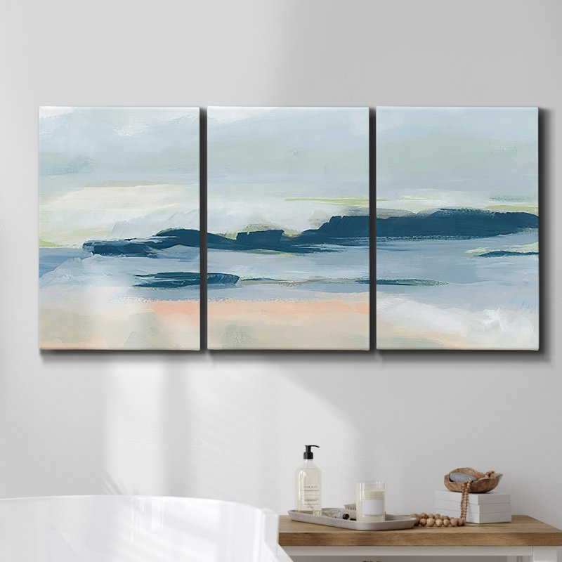 Monet, reproduction sur toile 3 pièces, H 36 po x l 72 po x P 2 po
