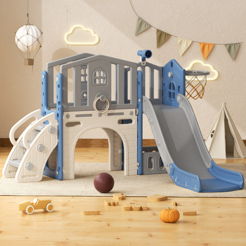 Ensemble de jeu extérieur 8 en 1 pour enfants, Bleu/gris