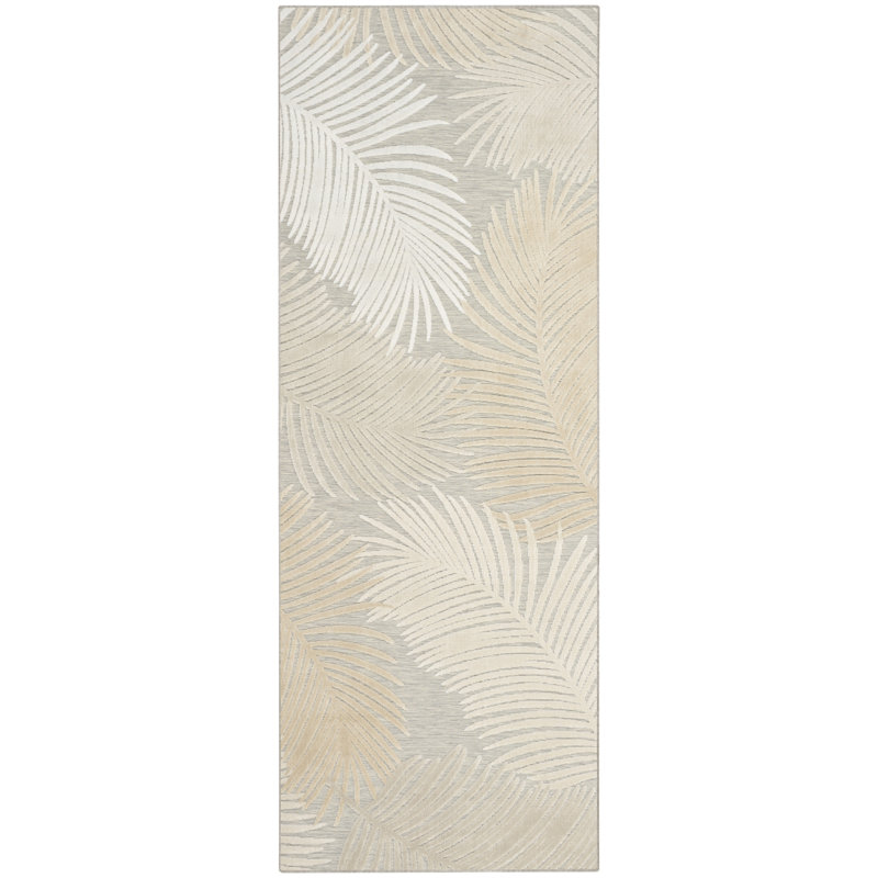 Nourison Suncoast 2' x 6' Grey Tropical Rug, Runner 2' x 6', Gray