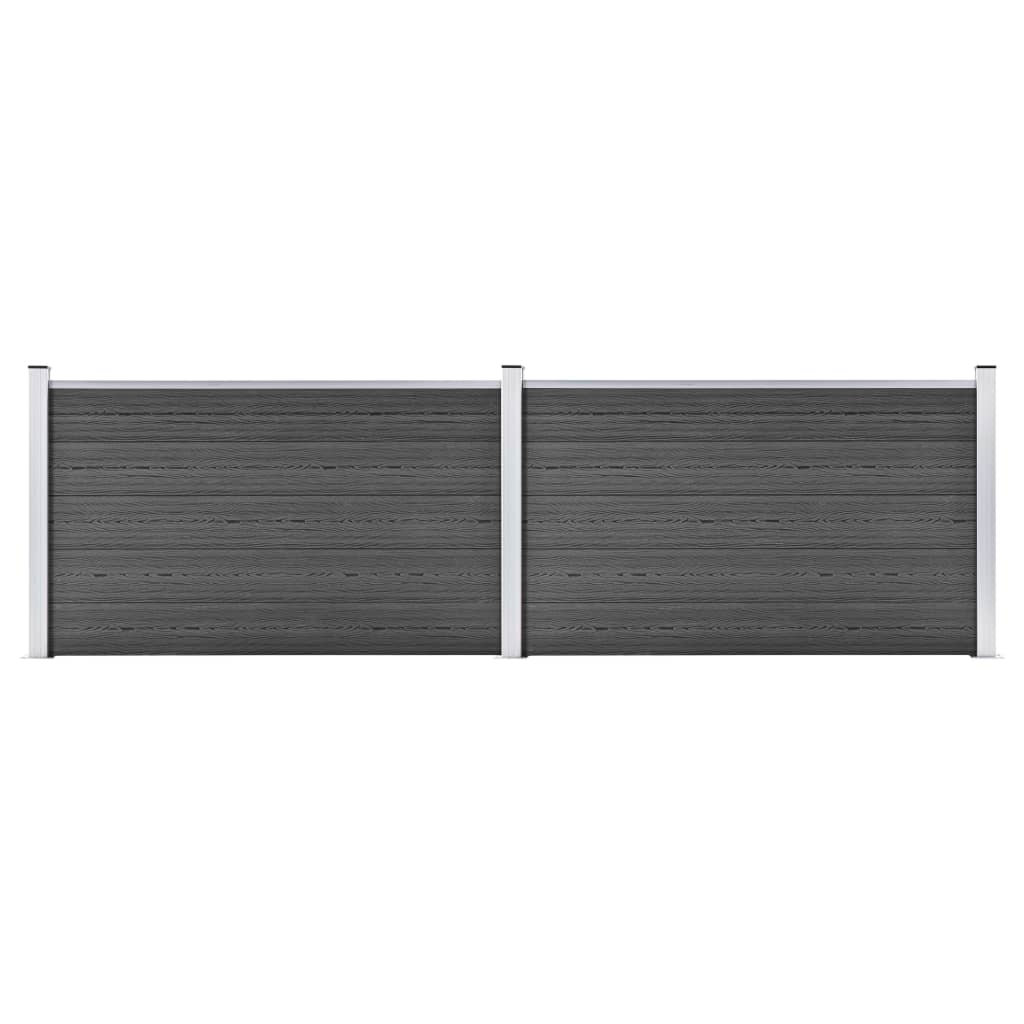 Jamaal 105.0036cm H x 353.0092cm W Black Composite Fence Panels
