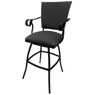 Darin Metal Outdoor Stool with Cushion
