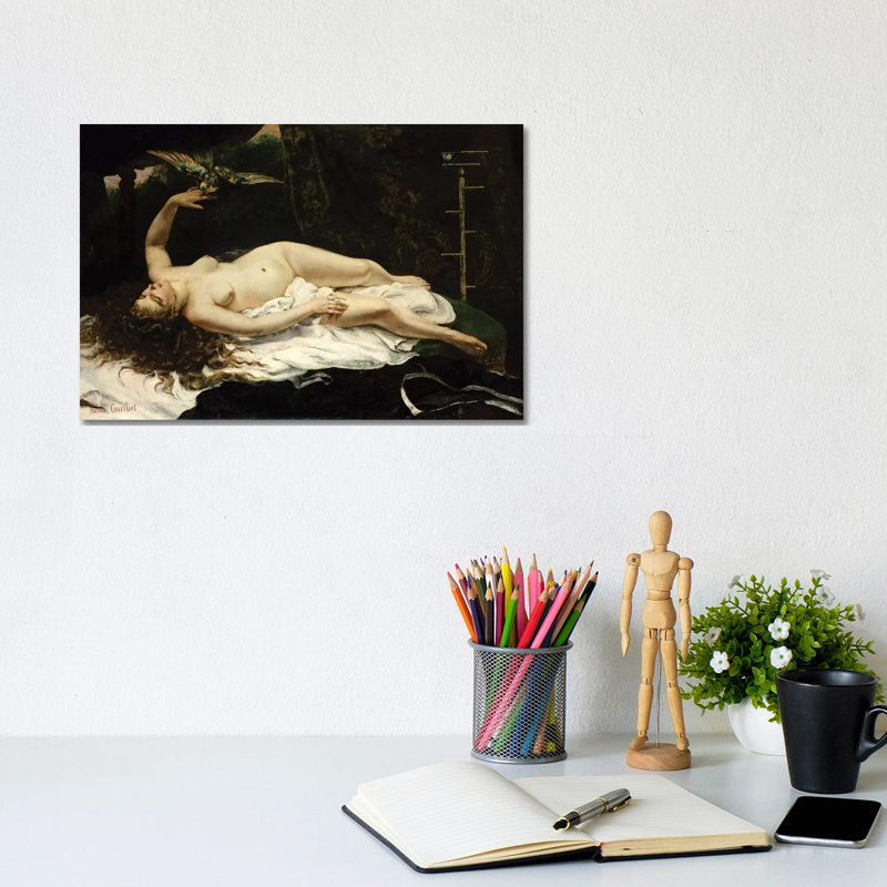 Woman with a Parrot, 1866 1 Piece Wrapped Canvas Painting, 20.32cm H x 30.48cm W x 1.91cm D