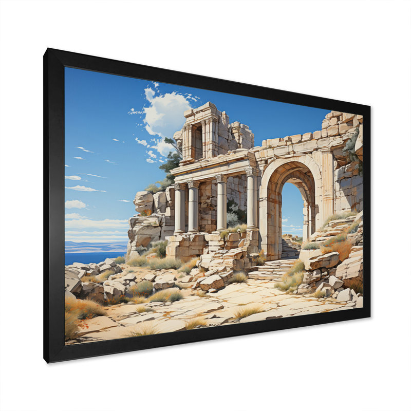 " Greece Eternal Delos I ", H 30 po x l 40 po, Cadre simple noir