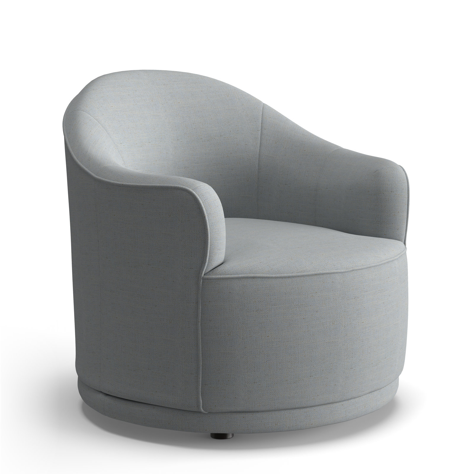 Rumi Upholstered Swivel Barrel Chair, Nomad Oxford Crypton Performance Chenille