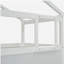 Lit superposé simple au dessus d'une maison double avec escalier de rangement et tableau noir, blanc