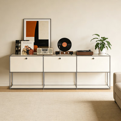Modular Accent Storage Cabinet With Doors And Shelves, Home Office Bookcase, Office Storage Cabinet, Sideboard