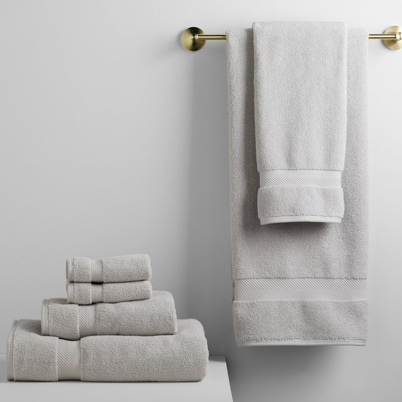 Rane Plush Cotton 6-piece Towel Set, Soft Gray